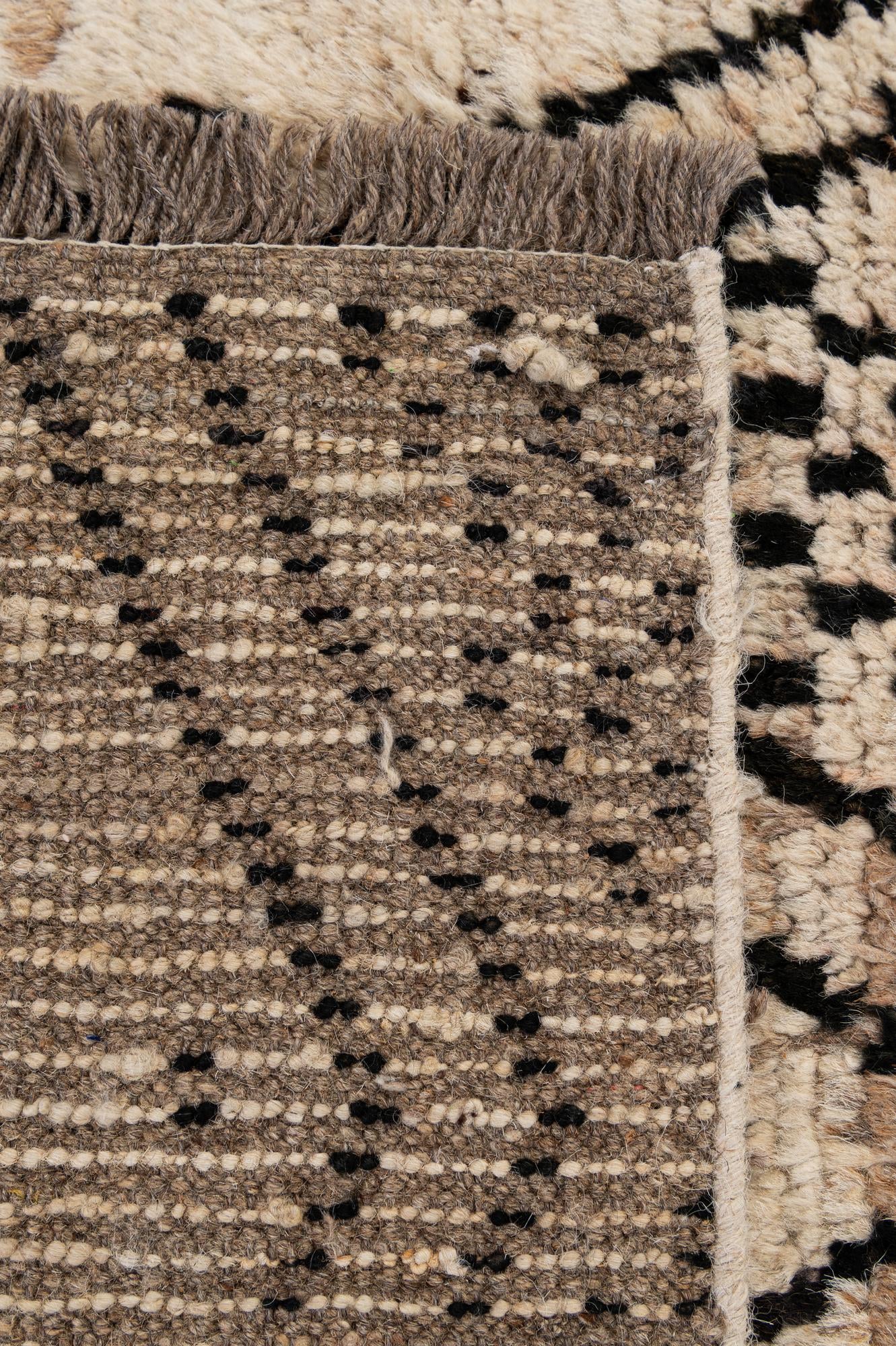 3' 2 x 12' 4 Hand Knotted Moroccan Wool Runner Rug
