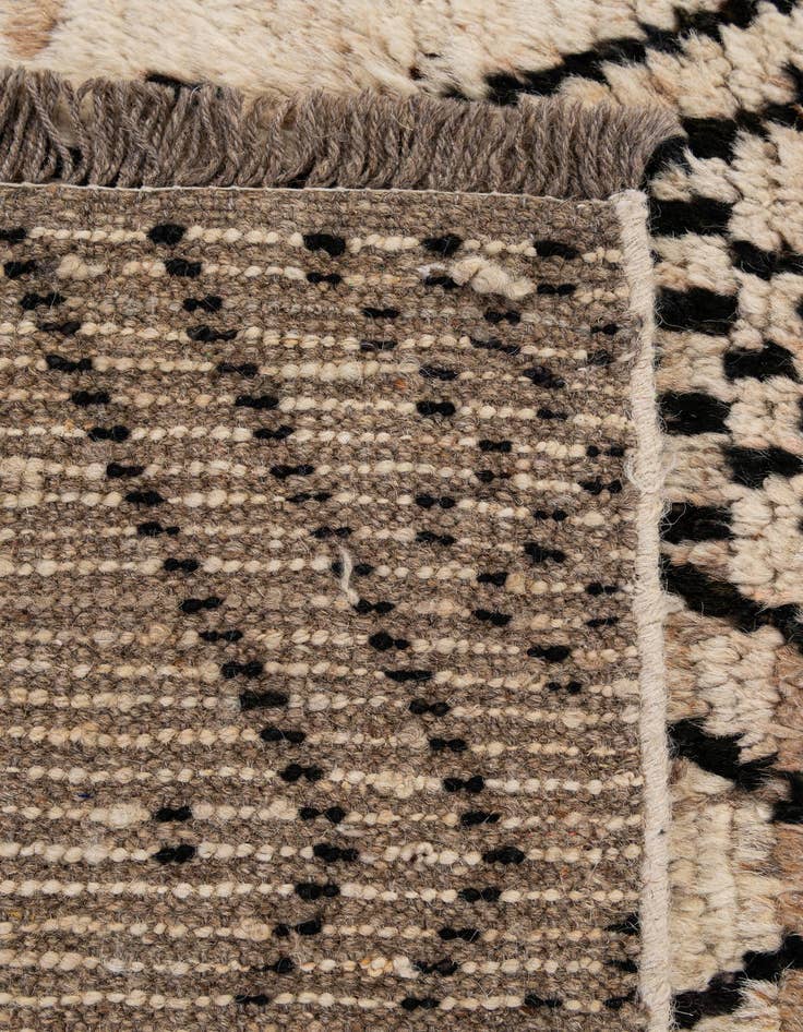 Detail image of 3' 2 x 12' 4  Hand Knotted Moroccan Wool Runner Rug