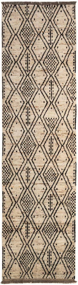 Detail image of 3' 2 x 12' 4 Hand Knotted Moroccan Wool Runner Rug