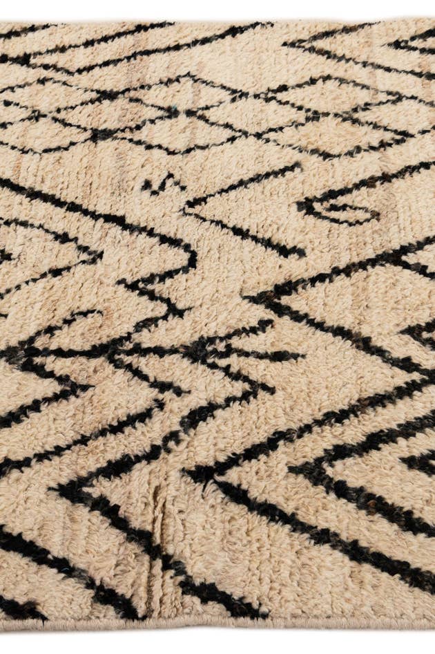 Detail image of 3' 4 x 12' 6 Hand Knotted Moroccan Wool Runner Rug