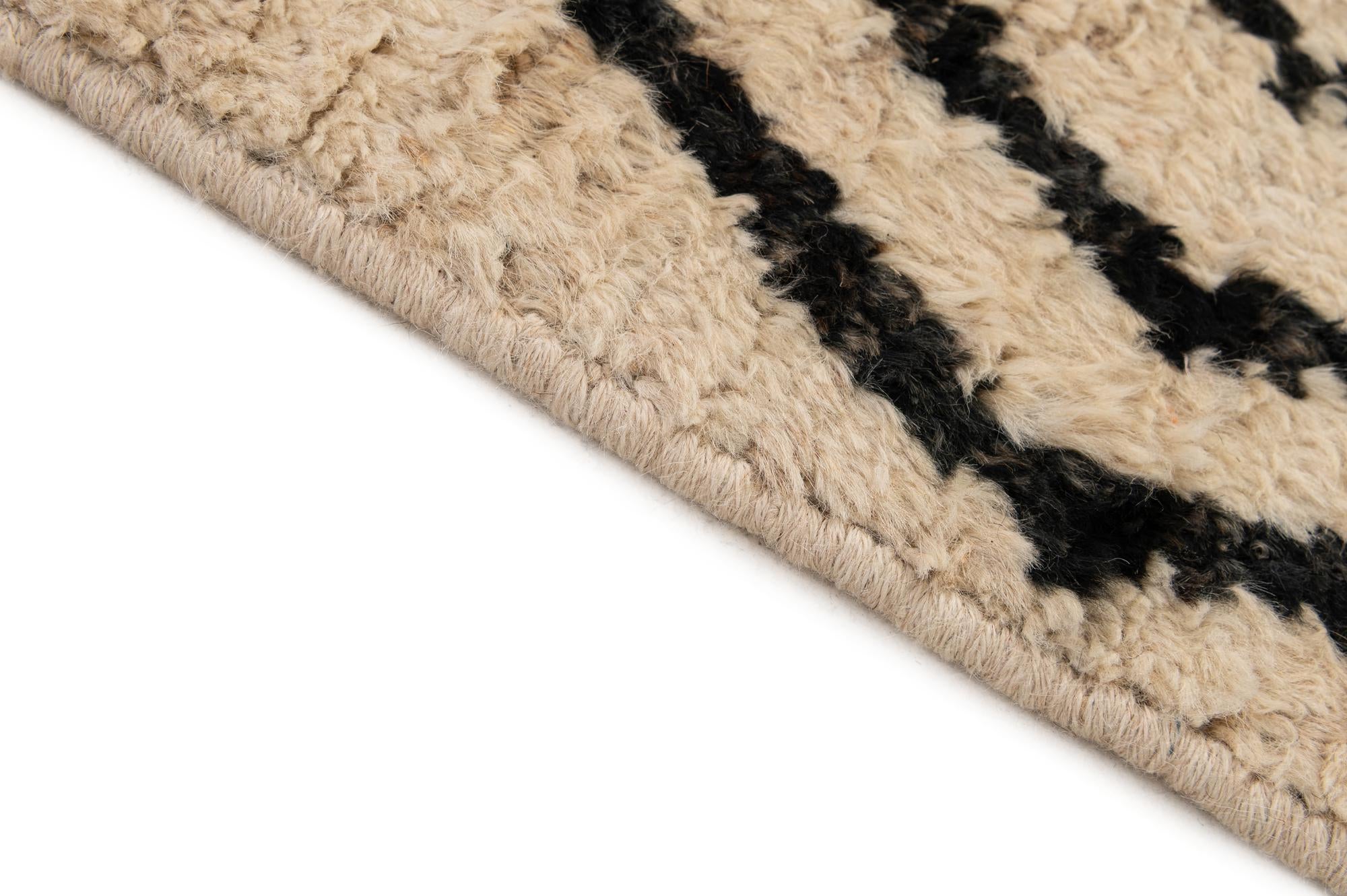 3' 4 x 12' 6 Hand Knotted Moroccan Wool Runner Rug