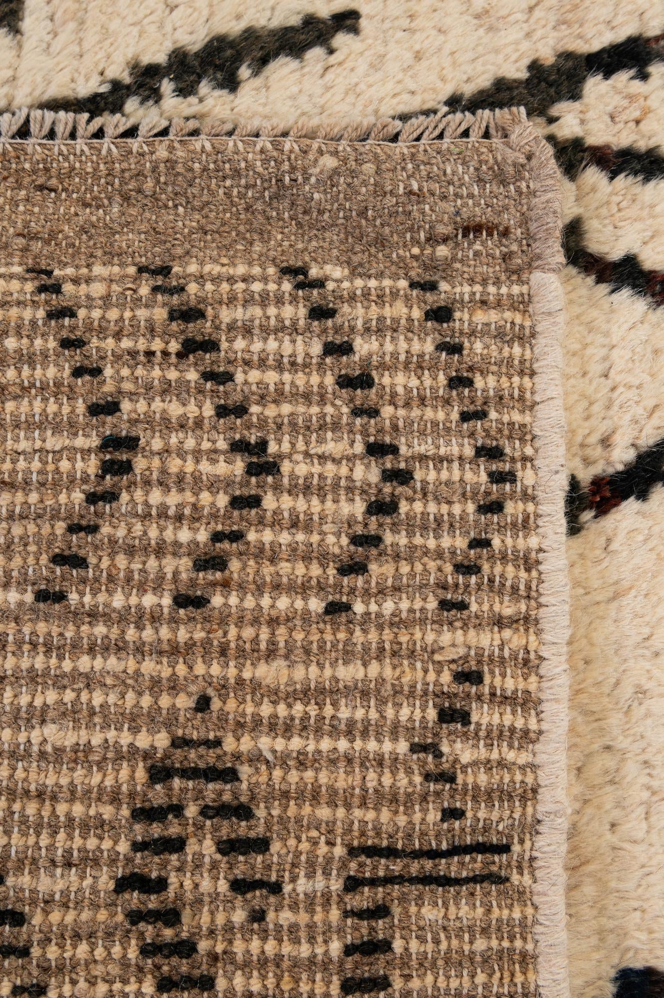 3' 4 x 12' 6 Hand Knotted Moroccan Wool Runner Rug