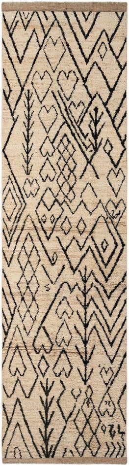 Detail image of 3' 4 x 12' 6 Hand Knotted Moroccan Wool Runner Rug