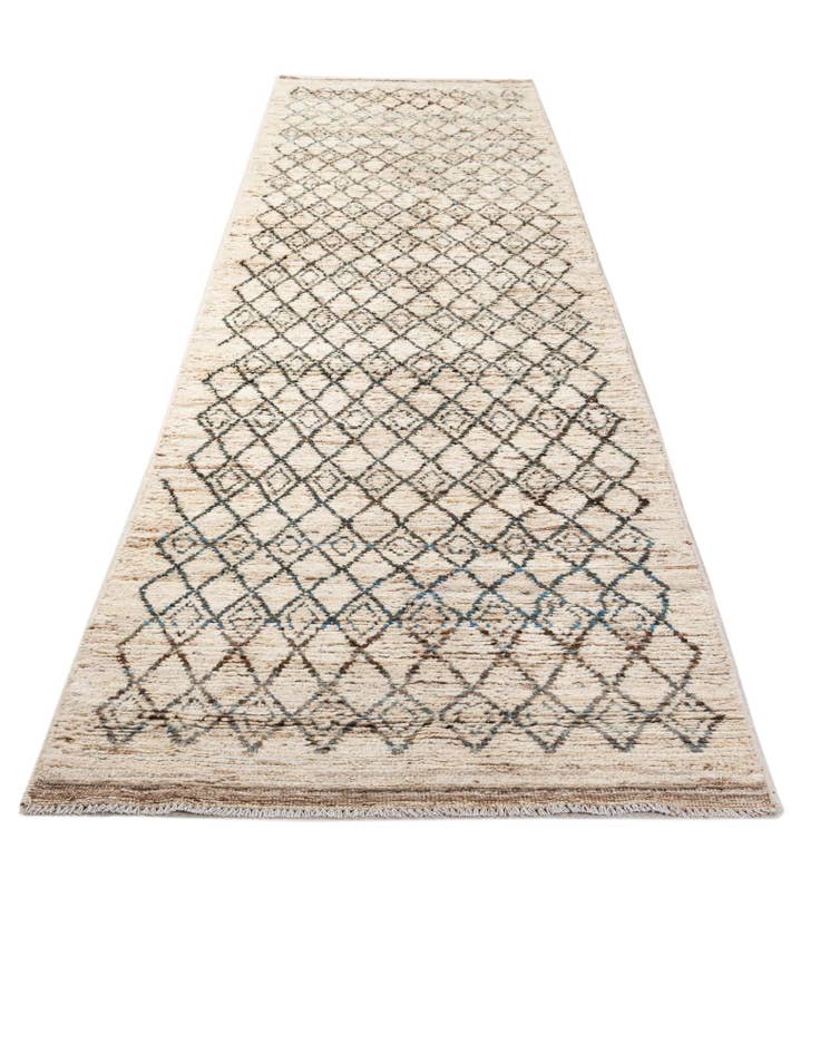 Detail image of 3' 2 x 15' 10  Hand Knotted Moroccan Wool Runner Rug
