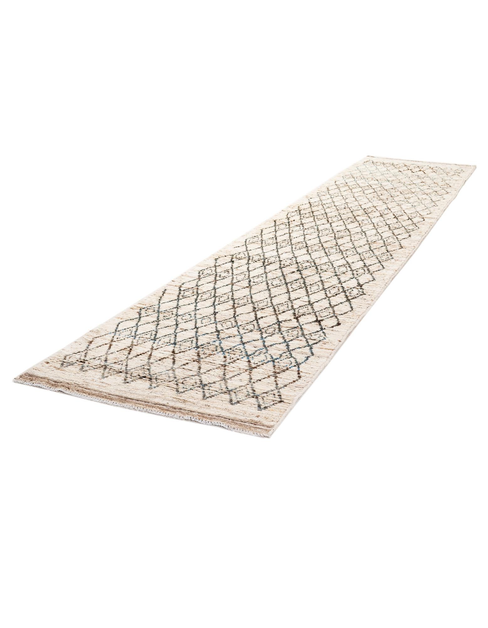 3' 2 x 15' 10 Hand Knotted Moroccan Wool Runner Rug