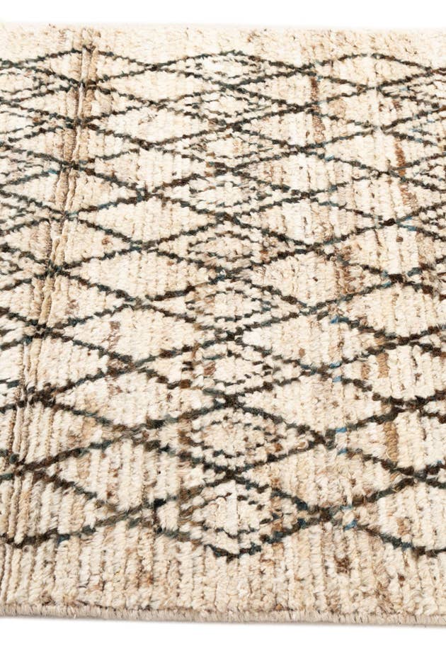 Detail image of 3' 2 x 15' 10 Hand Knotted Moroccan Wool Runner Rug