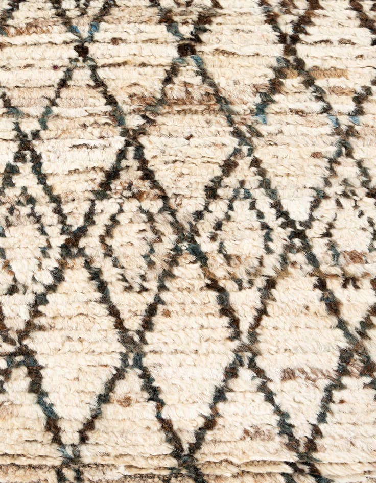 Detail image of 3' 2 x 15' 10  Hand Knotted Moroccan Wool Runner Rug