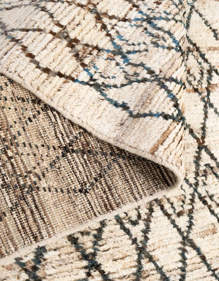 Detail image of 3' 2 x 15' 10  Hand Knotted Moroccan Wool Runner Rug