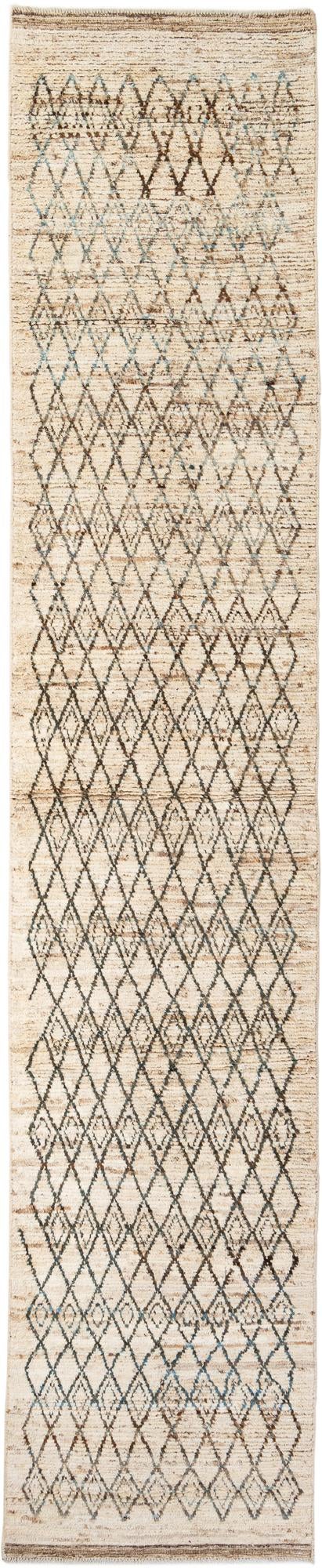 3' 2 x 15' 10 Hand Knotted Moroccan Wool Runner Rug