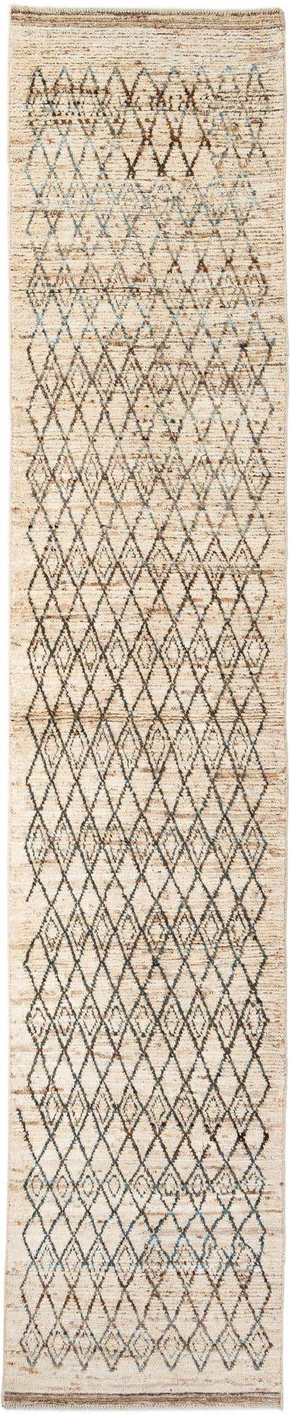 3' 2 x 15' 10 Hand Knotted Moroccan Wool Runner Rug