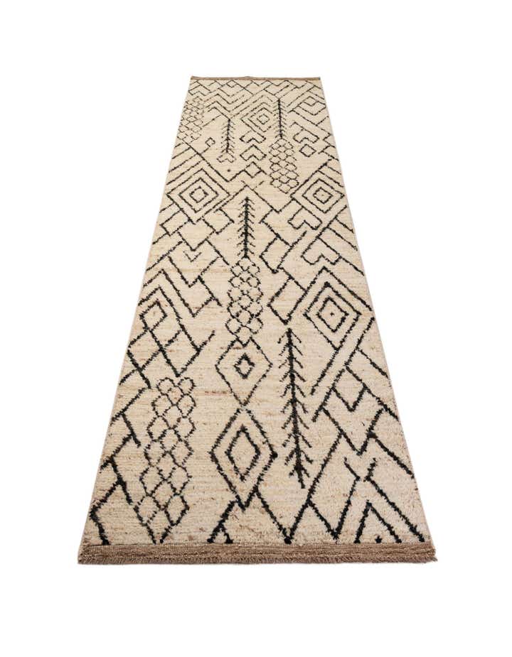 3' 4 x 16' 4 Hand Knotted Moroccan Wool Runner Rug