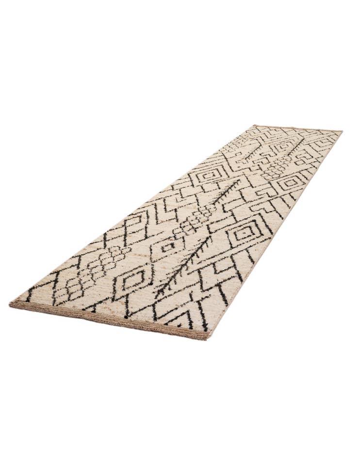 Detail image of 3' 4 x 16' 4  Hand Knotted Moroccan Wool Runner Rug