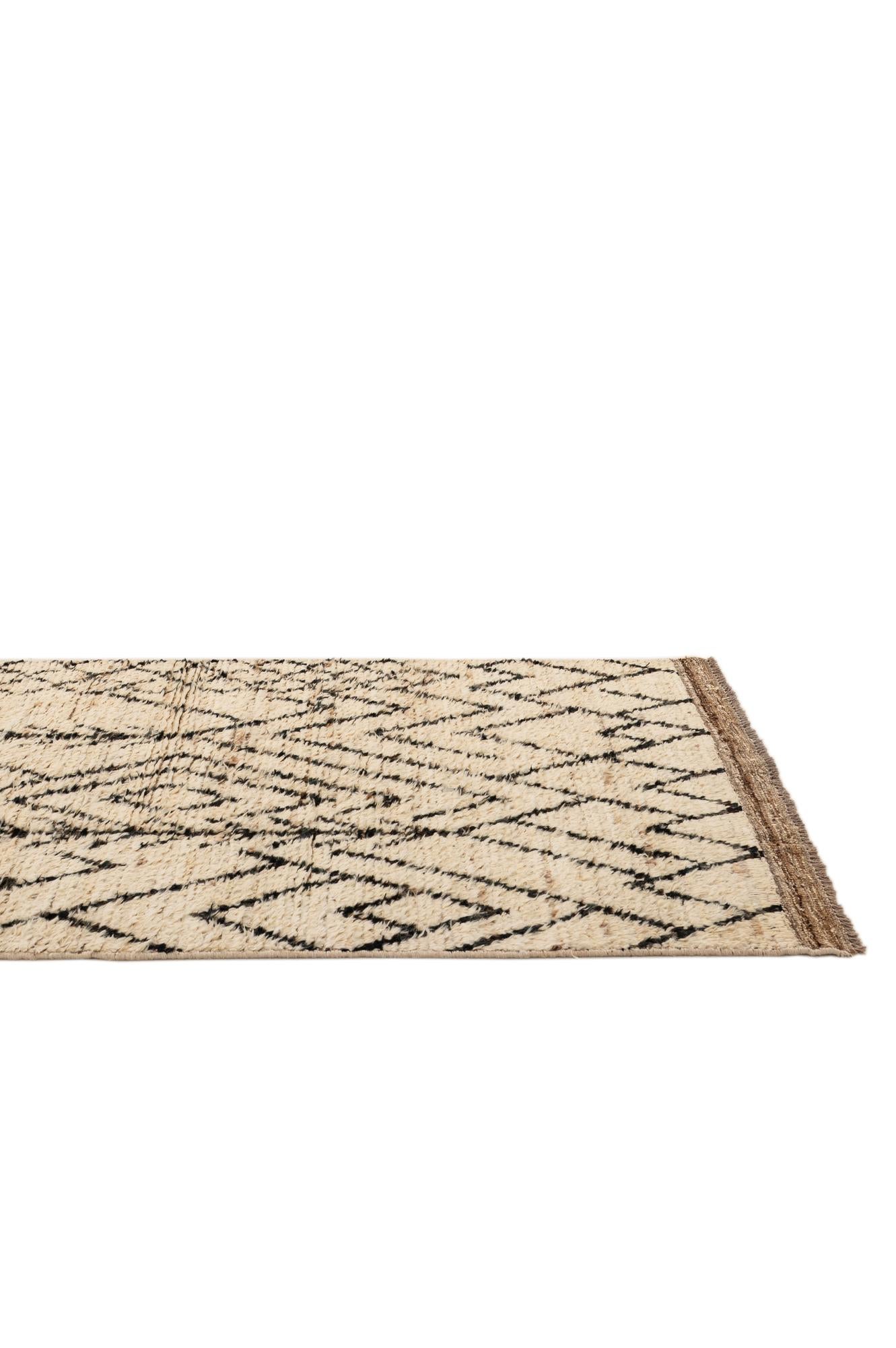 3' 4 x 16' 4 Hand Knotted Moroccan Wool Runner Rug