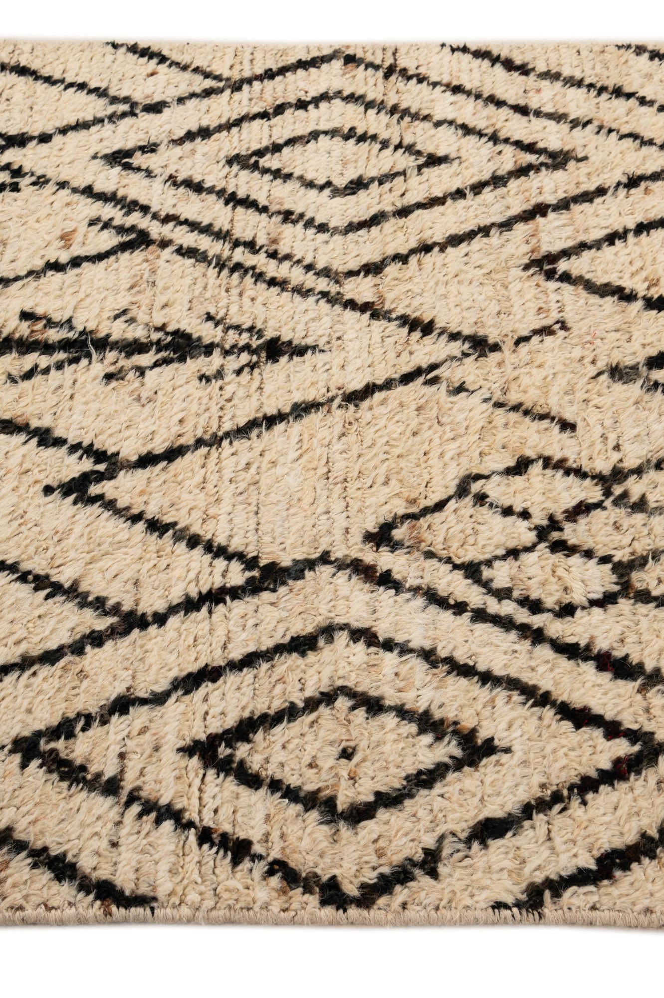 3' 4 x 16' 4 Hand Knotted Moroccan Wool Runner Rug