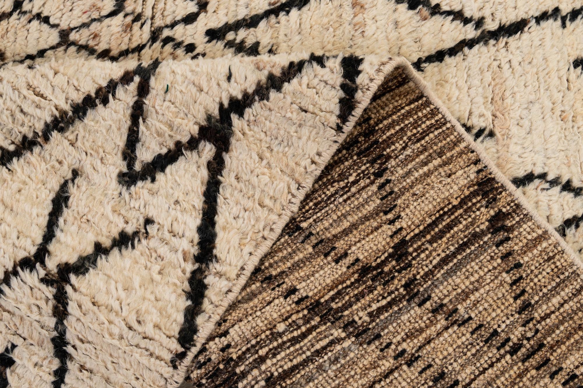 3' 4 x 16' 4 Hand Knotted Moroccan Wool Runner Rug