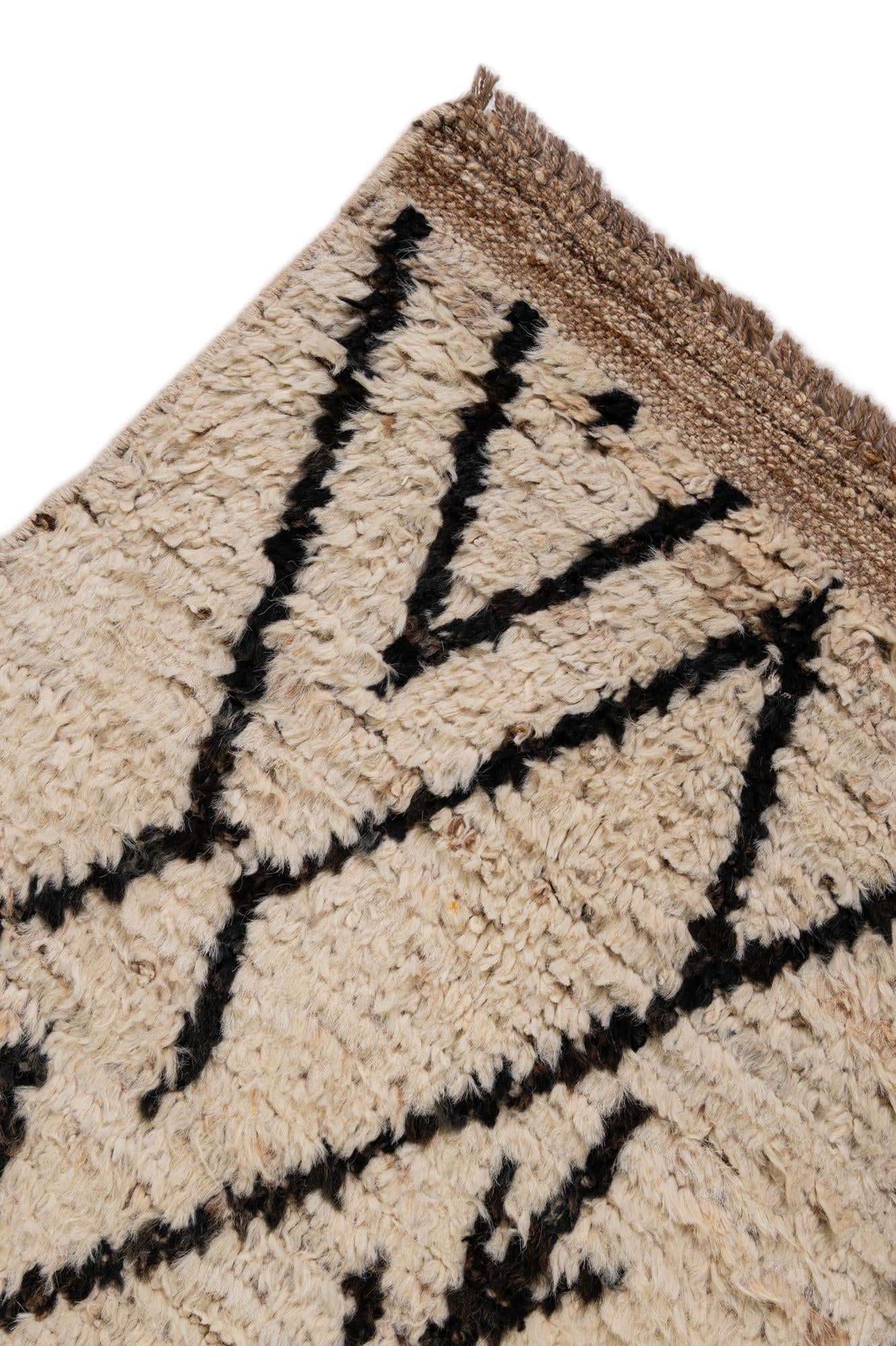 3' 4 x 16' 4 Hand Knotted Moroccan Wool Runner Rug