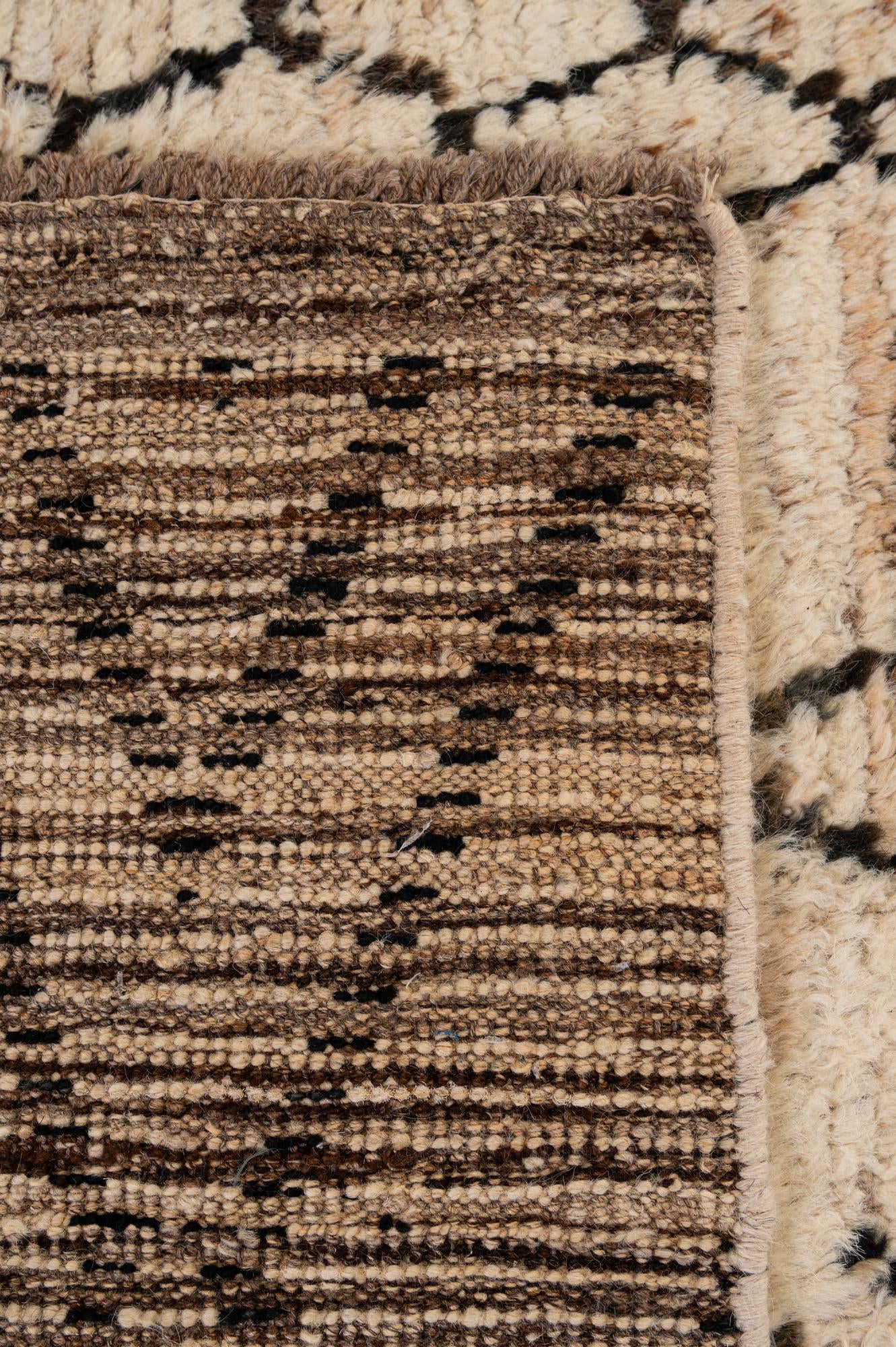 3' 4 x 16' 4 Hand Knotted Moroccan Wool Runner Rug