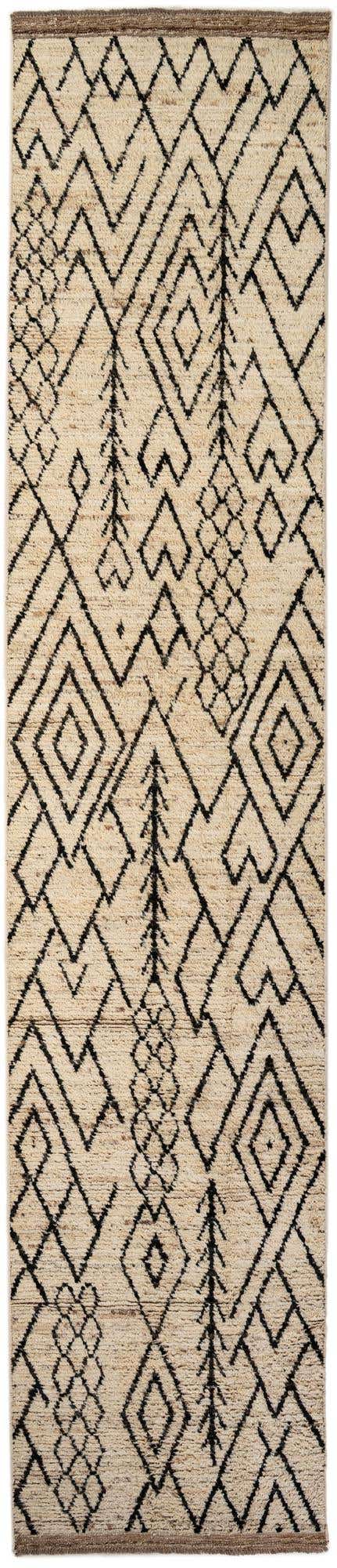 3' 4 x 16' 4 Hand Knotted Moroccan Wool Runner Rug