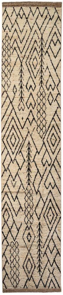 3' 4 x 16' 4 Hand Knotted Moroccan Wool Runner Rug