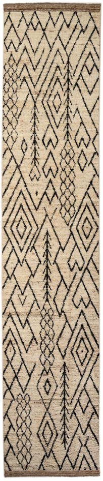 Detail image of 3' 4 x 16' 4 Hand Knotted Moroccan Wool Runner Rug