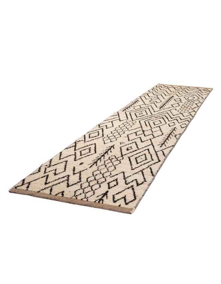 Detail image of 3' 5 x 16' 6 Hand Knotted Moroccan Wool Runner Rug