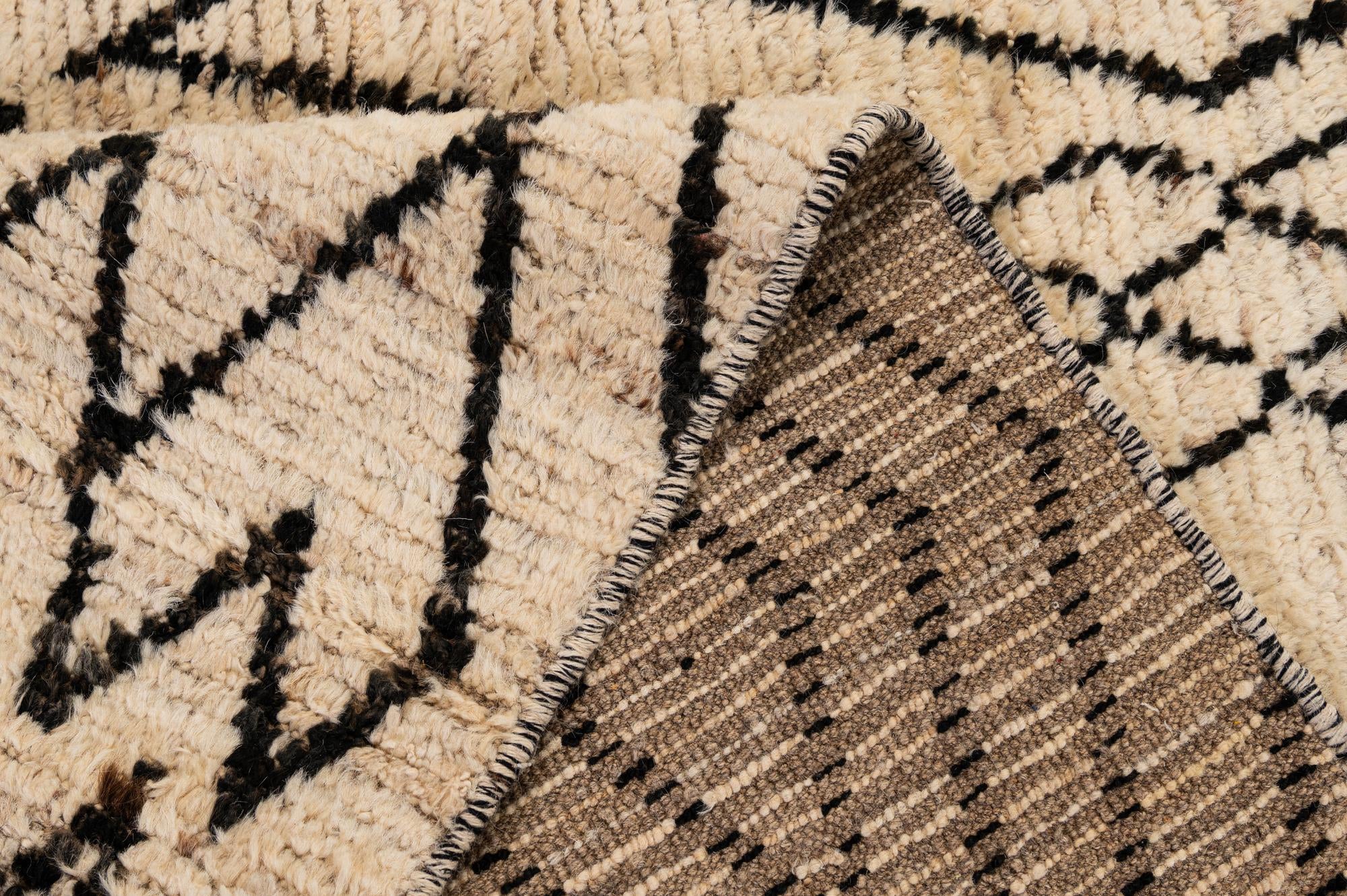 3' 5 x 16' 6 Hand Knotted Moroccan Wool Runner Rug