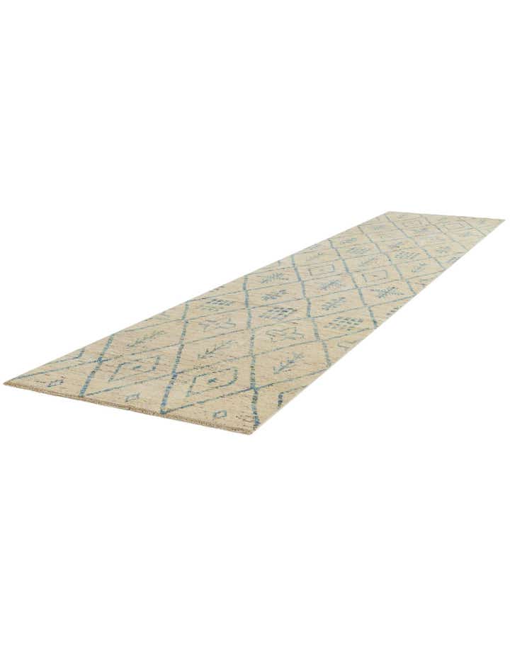 4' 1 x 19' 6 Hand Knotted Moroccan Wool Runner Rug