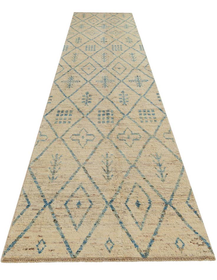 Detail image of 4' 1 x 19' 6 Hand Knotted Moroccan Wool Runner Rug