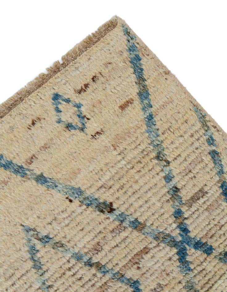 Detail image of 4' 1 x 19' 6 Hand Knotted Moroccan Wool Runner Rug