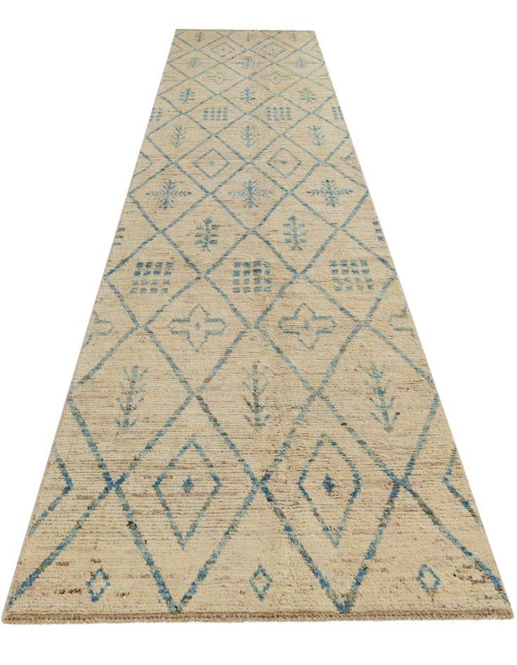 Detail image of 4' 1 x 19' 6 Hand Knotted Moroccan Wool Runner Rug