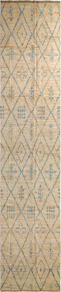 4' 1 x 19' 6 Hand Knotted Moroccan Wool Runner Rug