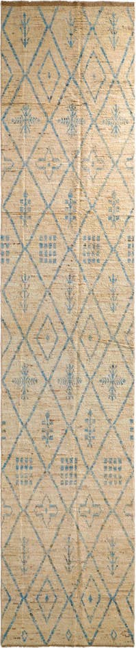 Detail image of 4' 1 x 19' 6 Hand Knotted Moroccan Wool Runner Rug