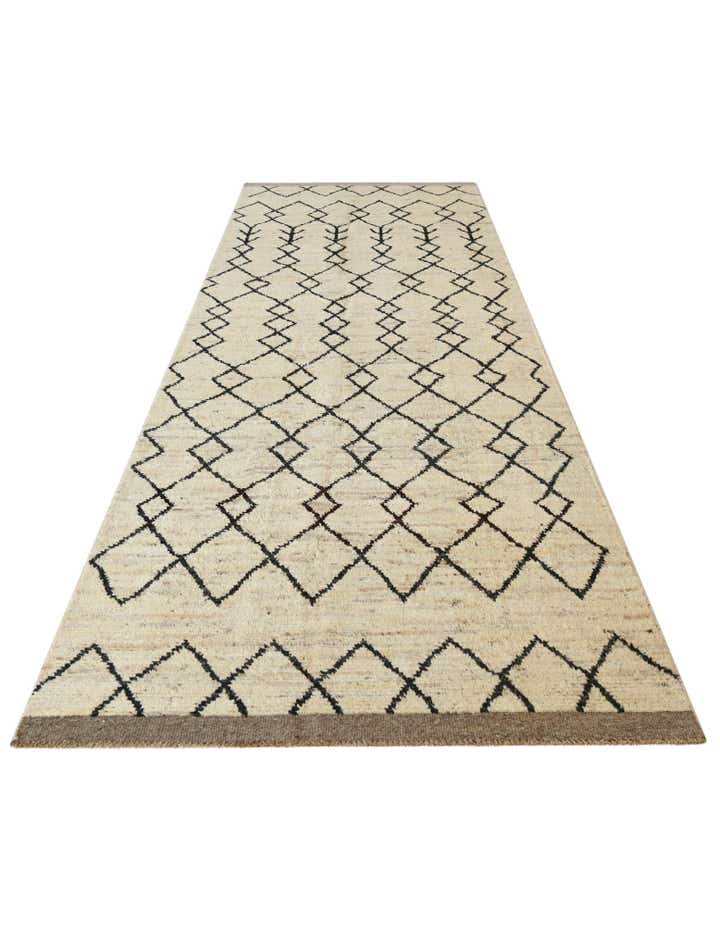 4' 4 x 15' Hand Knotted Moroccan Wool Runner Rug