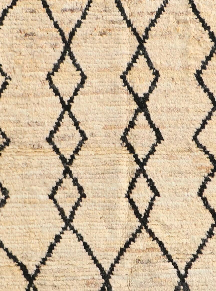 4' 4 x 15' Hand Knotted Moroccan Wool Runner Rug