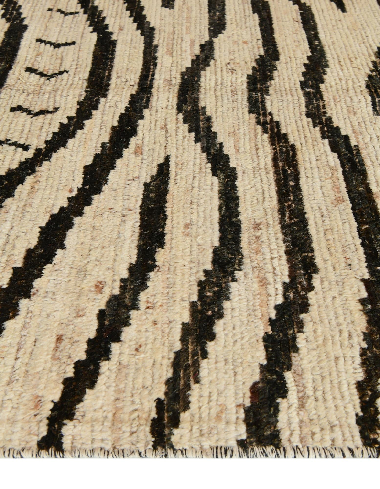 5' 1 x 13' 8 Hand Knotted Moroccan Wool Runner Rug