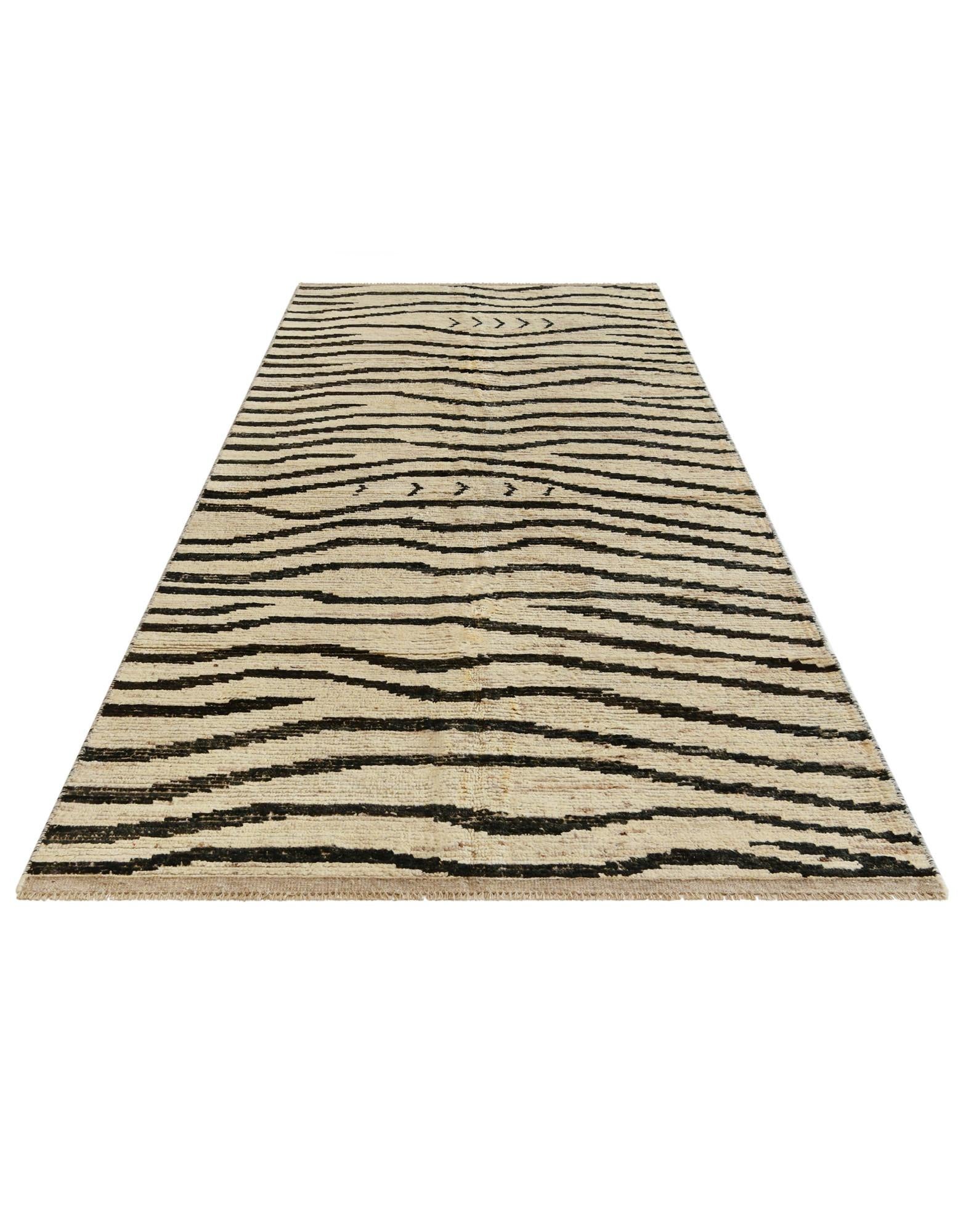 5' 1 x 13' 8 Hand Knotted Moroccan Wool Runner Rug