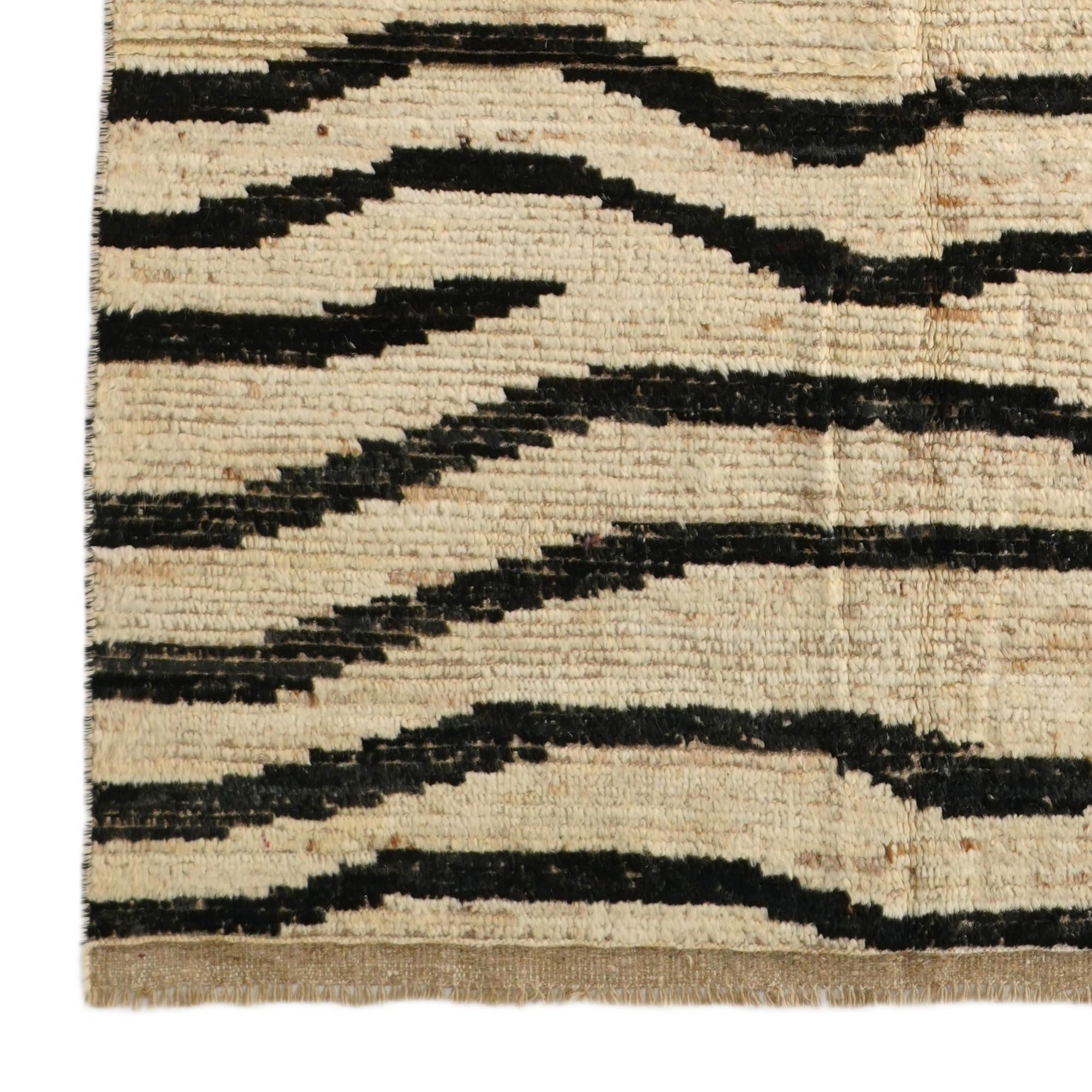 5' 1 x 13' 8 Hand Knotted Moroccan Wool Runner Rug