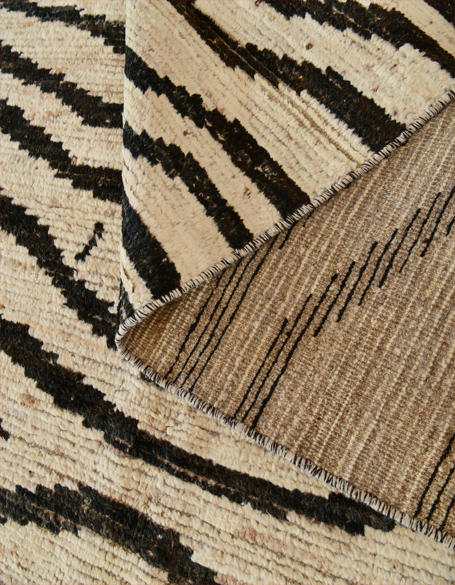 5' 1 x 13' 8 Hand Knotted Moroccan Wool Runner Rug