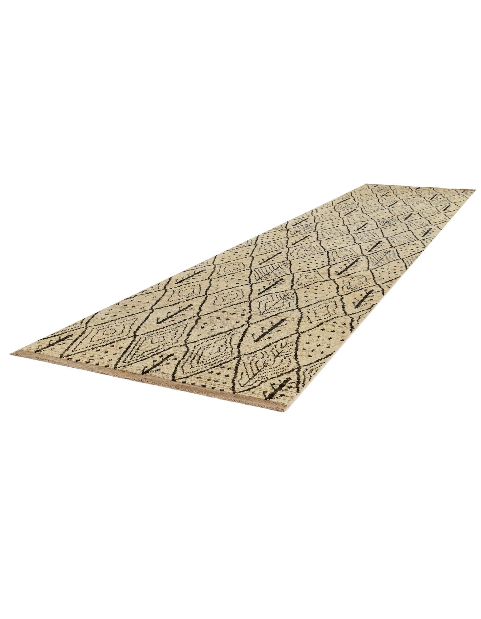 4' 11 x 22' 2 Hand Knotted Moroccan Wool Runner Rug