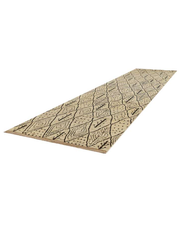 4' 11 x 22' 2 Hand Knotted Moroccan Wool Runner Rug