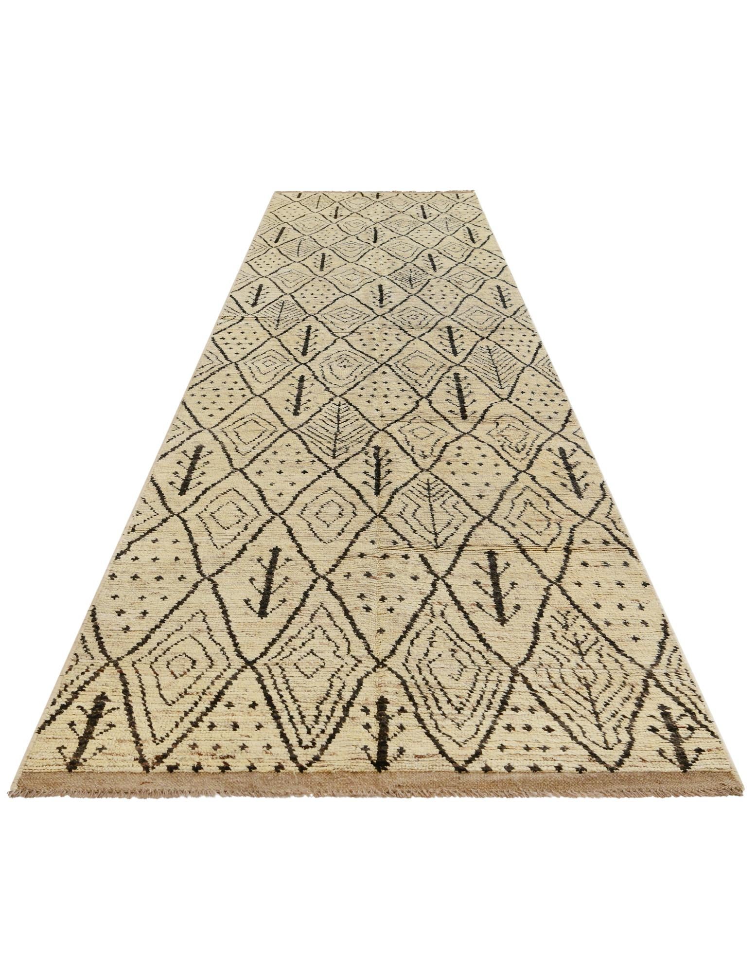 4' 11 x 22' 2 Hand Knotted Moroccan Wool Runner Rug