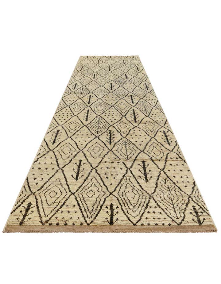 4' 11 x 22' 2 Hand Knotted Moroccan Wool Runner Rug
