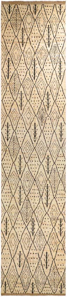 4' 11 x 22' 2 Hand Knotted Moroccan Wool Runner Rug