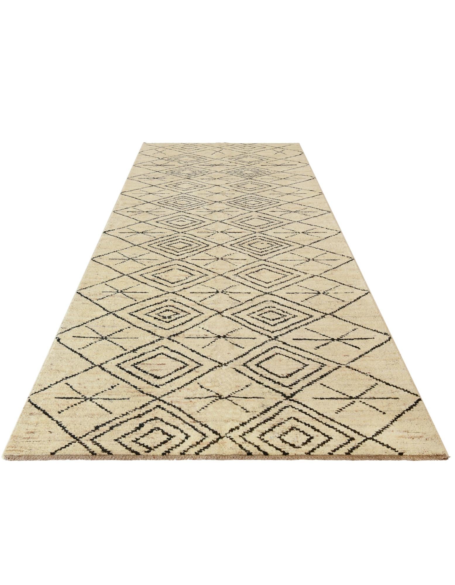 5' 5 x 18' 4 Hand Knotted Moroccan Wool Runner Rug