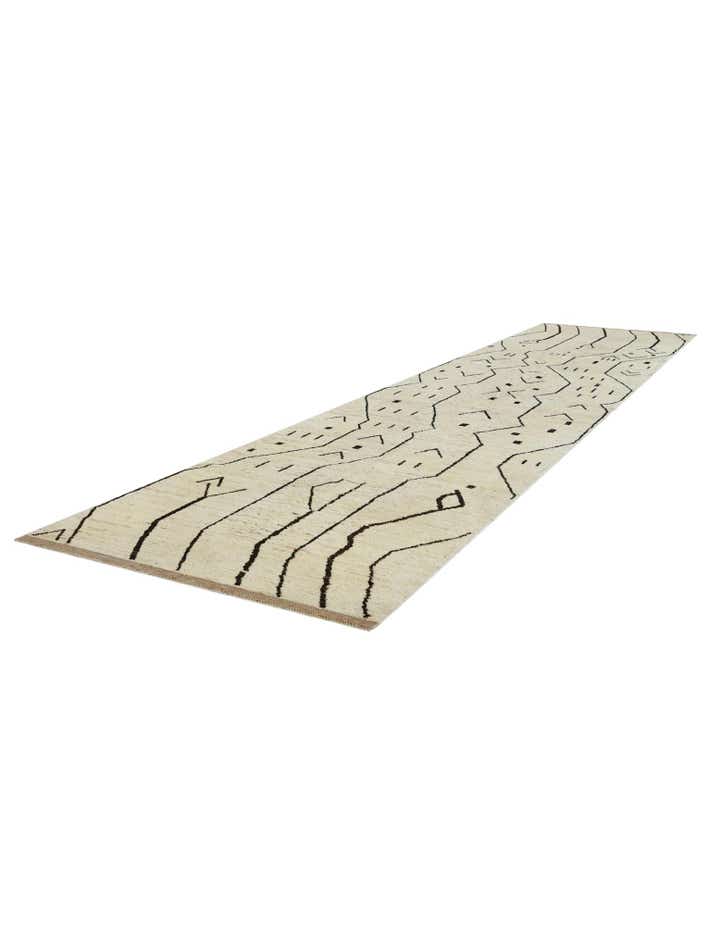 5' 5 x 24' 8 Hand Knotted Moroccan Wool Runner Rug