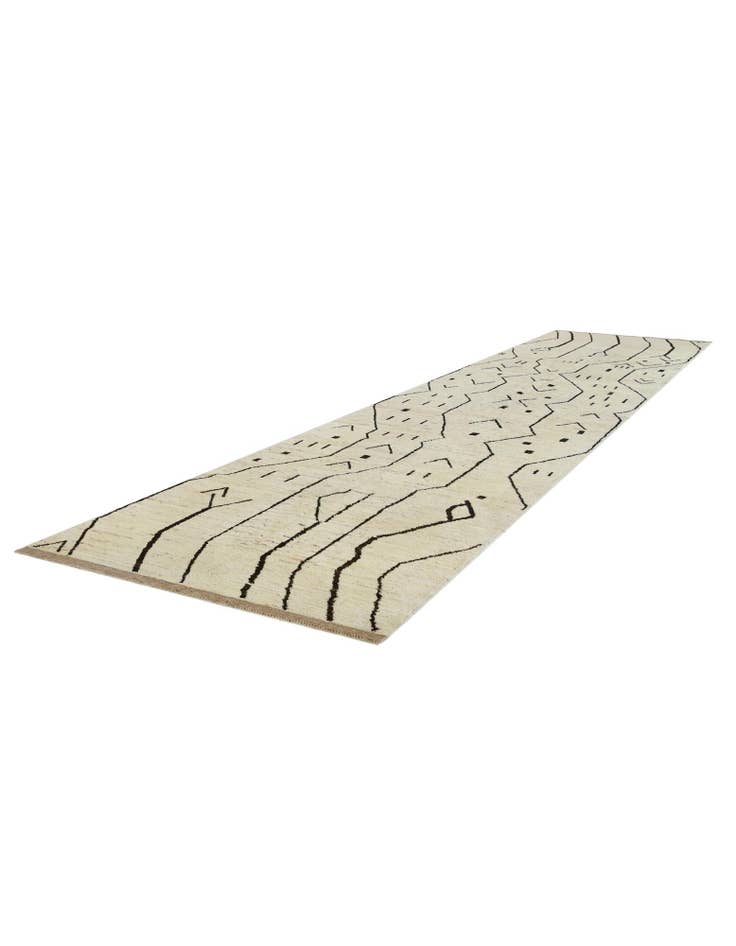 Detail image of 5' 5 x 24' 8 Hand Knotted Moroccan Wool Runner Rug