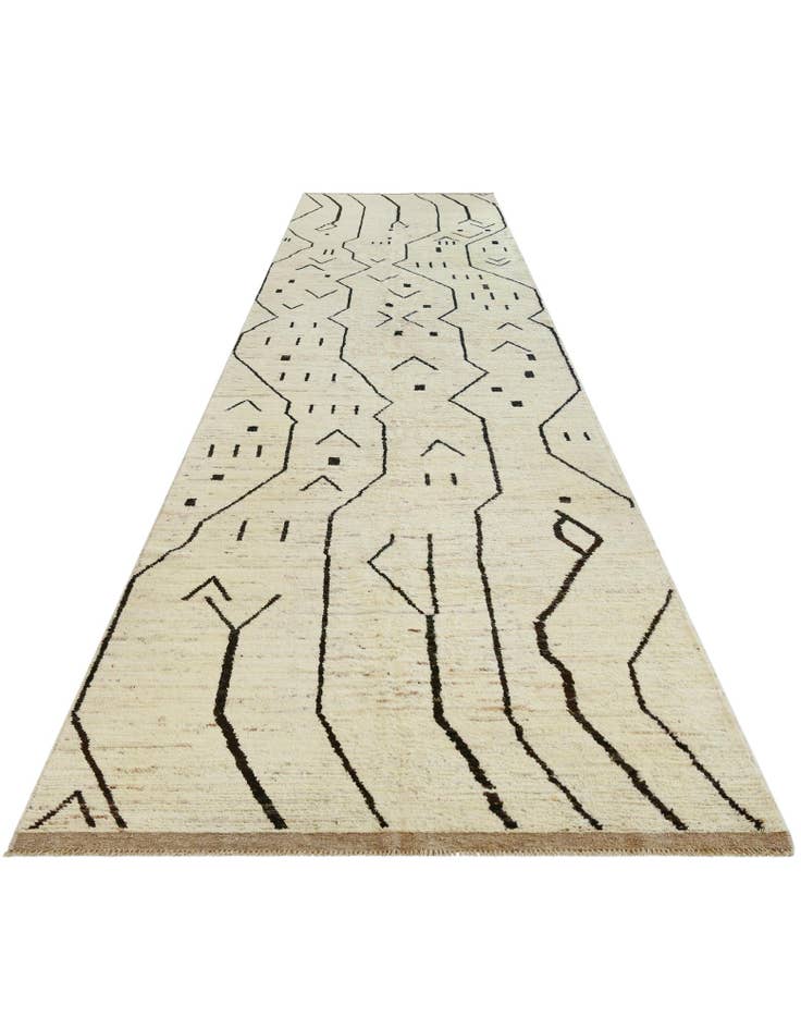 Detail image of 5' 5 x 24' 8 Hand Knotted Moroccan Wool Runner Rug