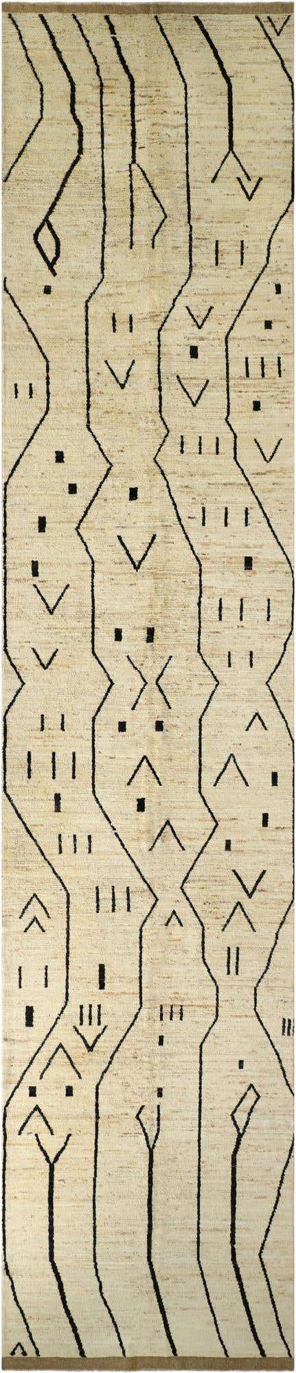 5' 5 x 24' 8 Hand Knotted Moroccan Wool Runner Rug