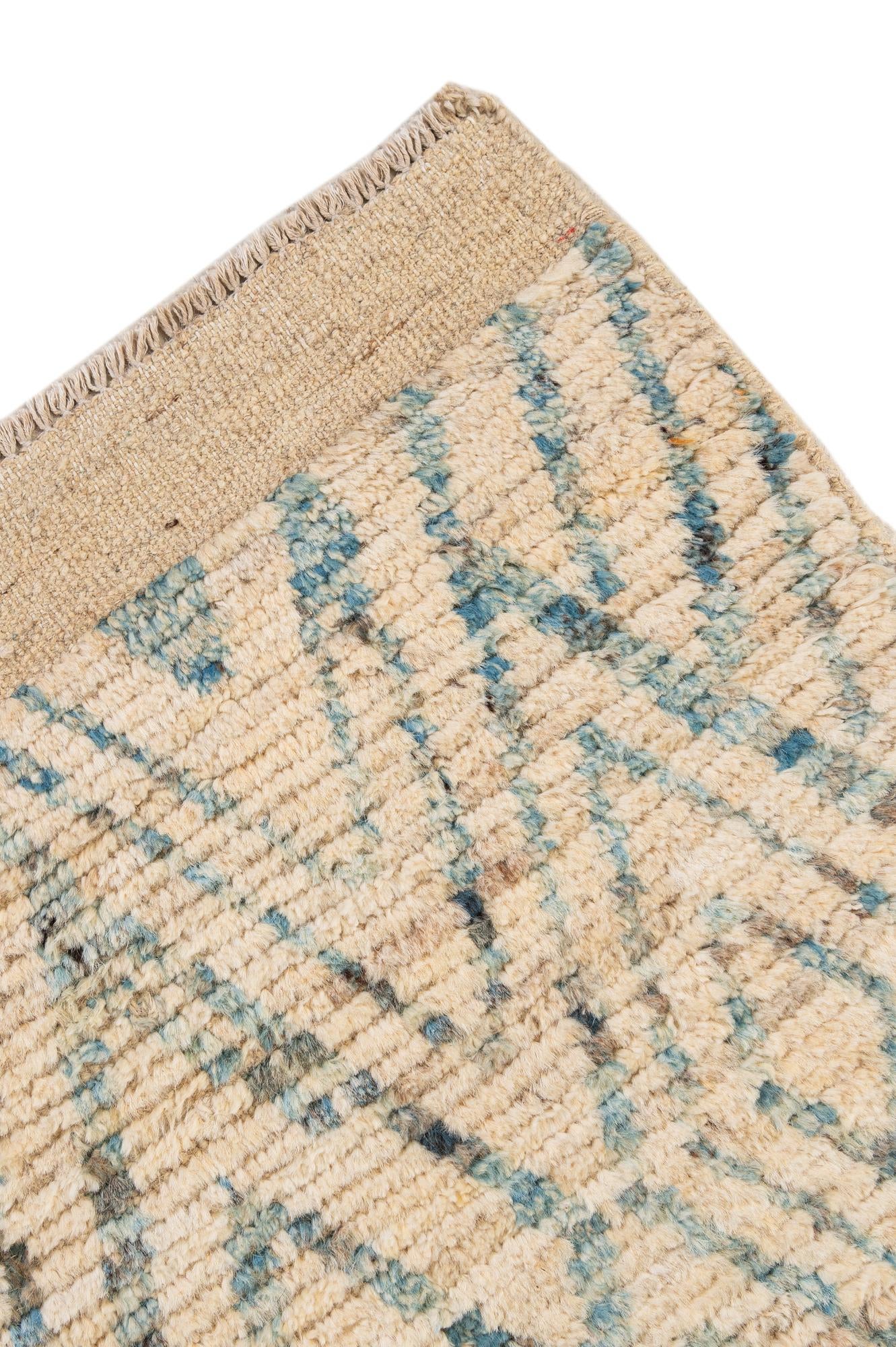 2' 10 x 10' 4 Hand Knotted Moroccan Wool Runner Rug