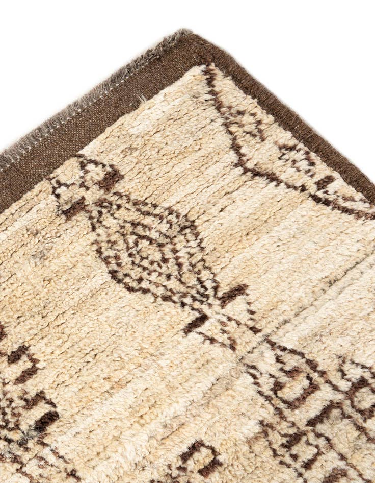Detail image of 3' x 9' 11  Hand Knotted Moroccan Wool Runner Rug